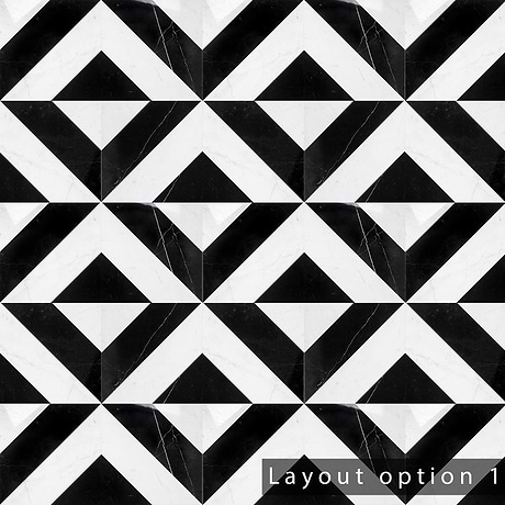 Parapet Black & White 24X24 Polished Marble Tile