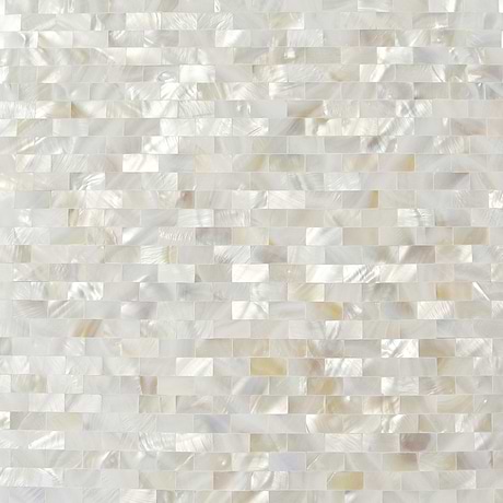 Serene White 1/2x1 Brick Polished Pearl Mosaic