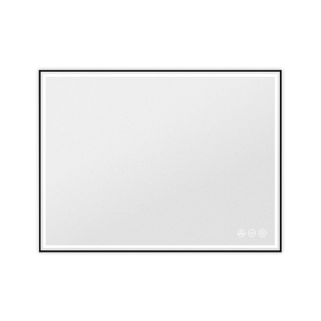 Mage Matte Black 48x36" Framed Rectangle LED Mirror