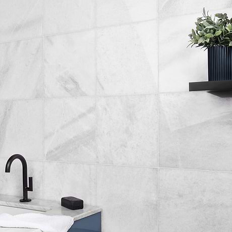 Biarritz White 12x12 Polished Marble Tile