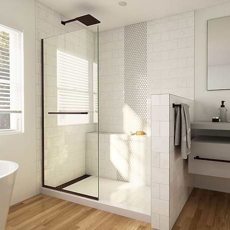 Linea 30x72" Reversible Screen with Clear Glass in Oil Rubbed Bronze by DreamLine