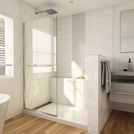 Linea 30x72" Reversible Screen with Clear Glass in Chrome by DreamLine