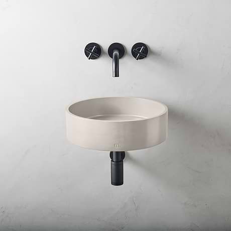 Odet Mocha Cream 16" Concrete Round Floating Sink by mudd.concrete