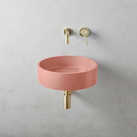 Odet Mousse Pink 16" Concrete Round Floating Sink by mudd.concrete