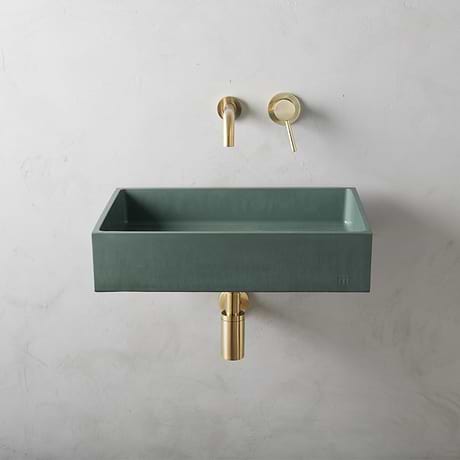 Jaker Forest Green 21" Concrete Rectangle Floating Sink by mudd.concrete