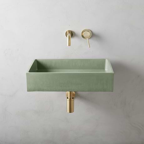 Jaker Thyme Green 21" Concrete Rectangle Floating Sink by mudd.concrete