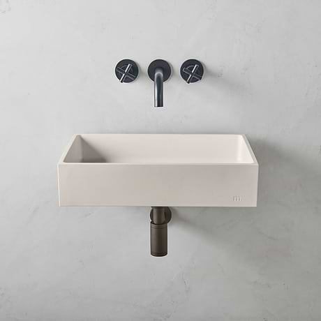Jaker Mocha Cream 21" Concrete Rectangle Floating Sink by mudd.concrete
