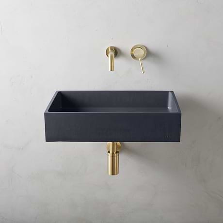 Jaker Midnight Black 21" Concrete Rectangle Floating Sink by mudd.concrete