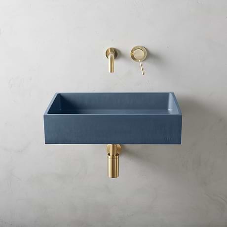 Jaker Denim Blue 21" Concrete Rectangle Floating Sink by mudd.concrete