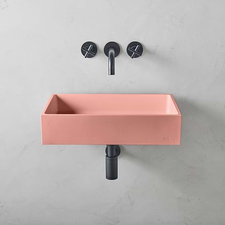 Jaker Mousse Pink 21" Concrete Rectangle Floating Sink by mudd.concrete