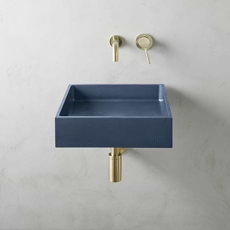 Yarra Denim Blue 16" Concrete Square Floating Sink by mudd.concrete