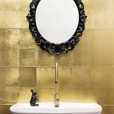 Requiem Gold 10x30 Polished Glass Tile
