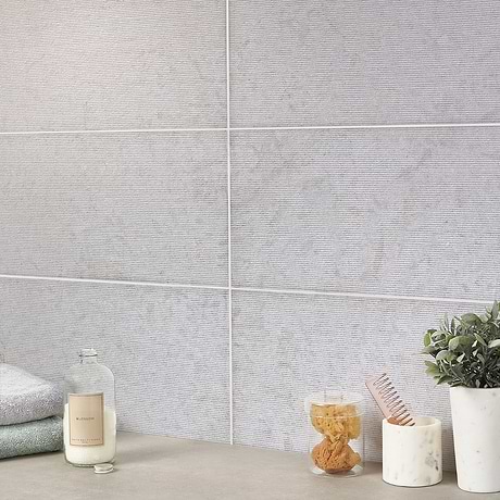 Simena Lines Cream Beige 12x24 Textured Limestone Tile
