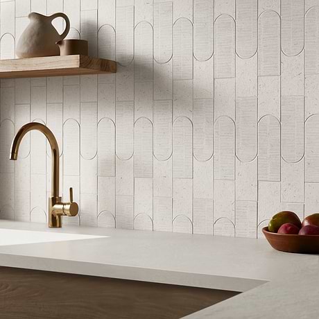 Hikari Tokyo Paper Cream Textured Matte Matte Porcelain Mosaic Tile