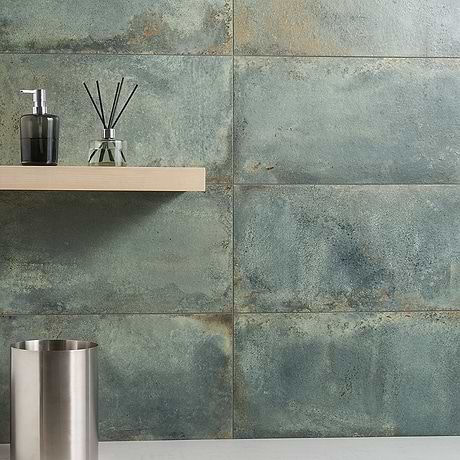 Flatiron Aquamarine Green 12x24 Matte Porcelain Tile By Angela Harris
