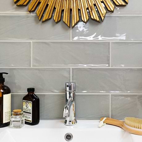 Santa Monica Gray 4X12 Polished Ceramic Subway Tile
