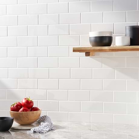 Park Hill White 3x6 Polished Porcelain Subway Tile