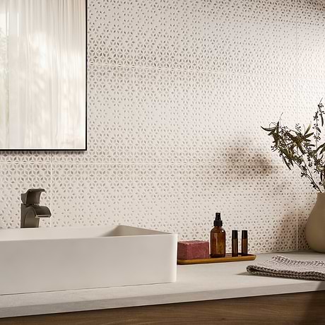 Terramay Flower Taupe 12x36 Textured Mixed Finish Ceramic Tile