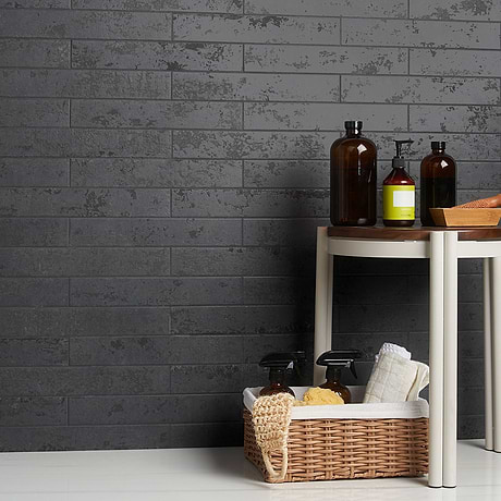 Portrait Black 2x14 Matte Porcelain Subway Tile