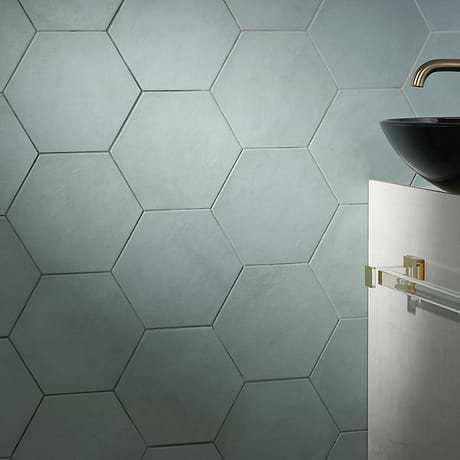 Ava Cielo Green 8" Hexagon Matte Porcelain Tile