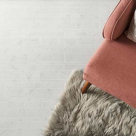 DreamStone Carrara Giola White Railroad Matte Porcelain Mosaic