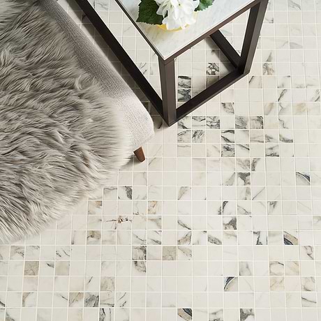 Dreamstone Calacatta Rustico Beige 2x2 Matte Porcelain Mosaic