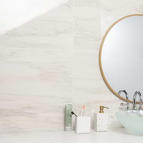 dreamstone Dolomite Snow White 24x24 Polished Porcelain Tile