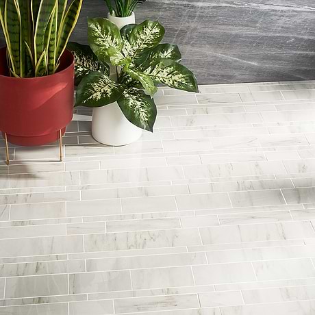 dreamstone Dolomite Snow White Railroad Polished Porcelain Mosaic