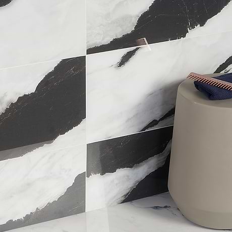 DreamStone Panda White 12x24 Polished Porcelain Tile