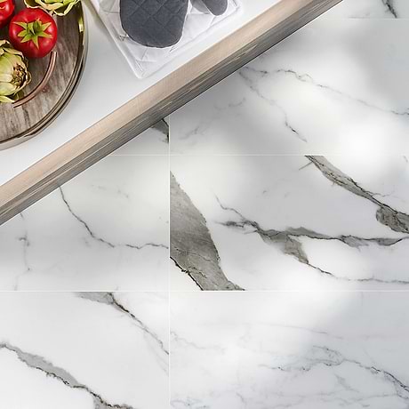 DreamStone Statuario Valley White 12x24 Matte Porcelain Tile