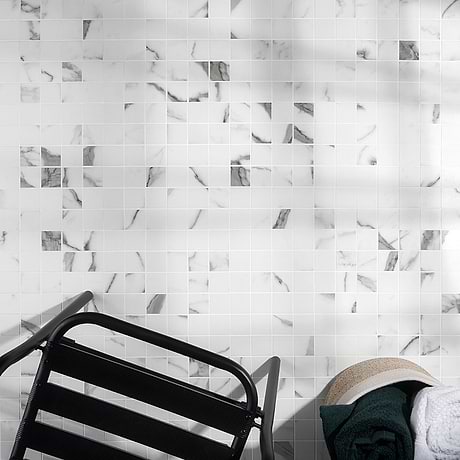 DreamStone Statuario Valley White 2x2 Matte Porcelain Mosaic