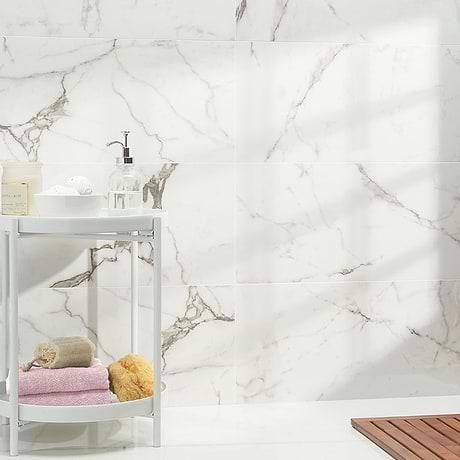 DreamStone Statuario Venato White 12x24 Polished Porcelain Tile