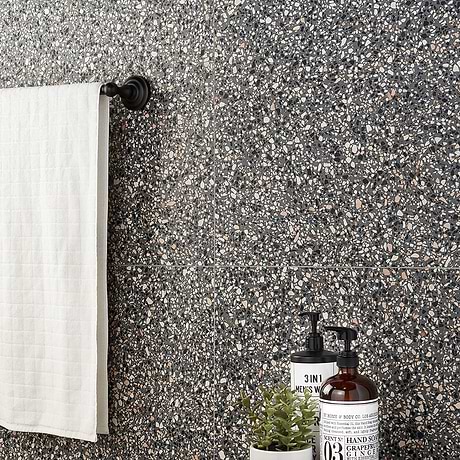 Terrazzo Italy Dolce Mora Gray 24x24 Honed Terrazzo Tile