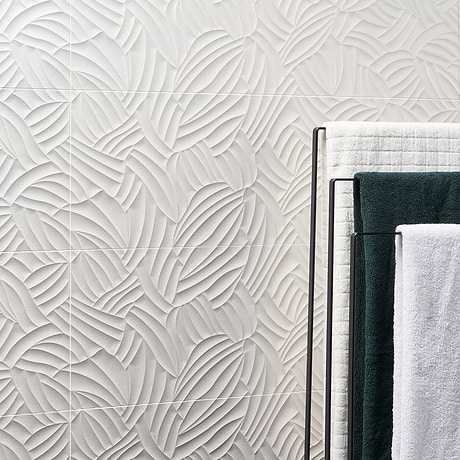 Wonderland Garden White 12x36 3D Polished Ceramic Tile