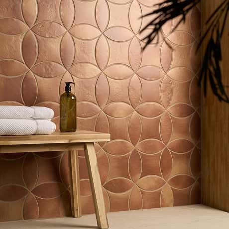 Raval Canyon Terracotta 3x8 Petal and 6x6 Kite Matte Porcelain Tile