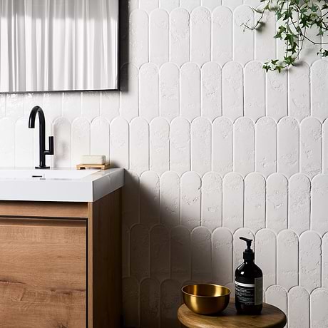 Corali Cloud White 3x9 Textured Glossy Ceramic Tile