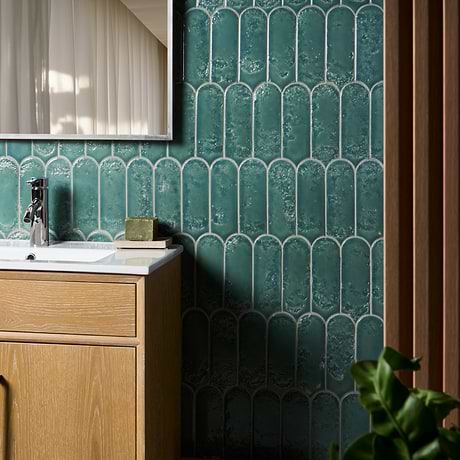 Corali Jade Green 3x9 Textured Glossy Ceramic Tile