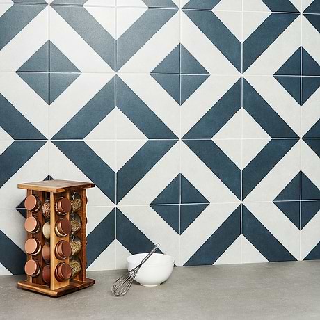 Auteur Jewel Navy Blue 9x9 Matte Porcelain Tile