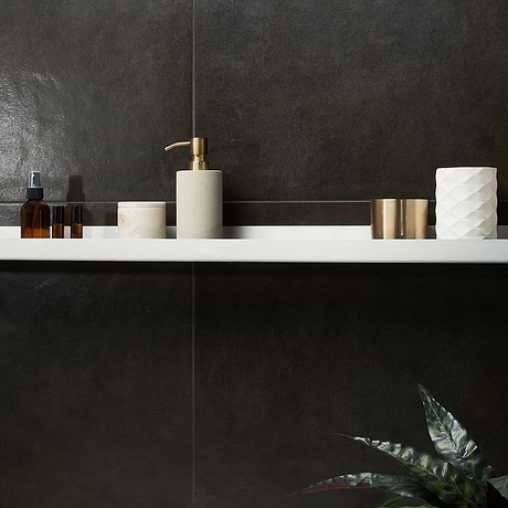 Rethink Leather Black 24x24 Matte Porcelain Tile