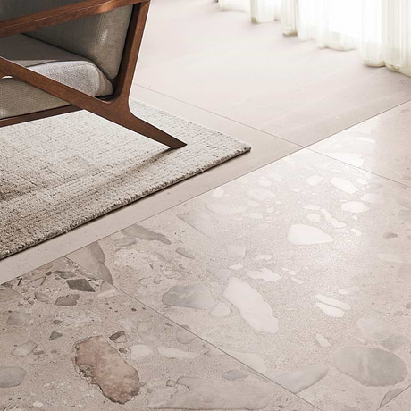 Piccoli Petite Sand Beige 36x36 Terrazzo Look Matte Porcelain Tile