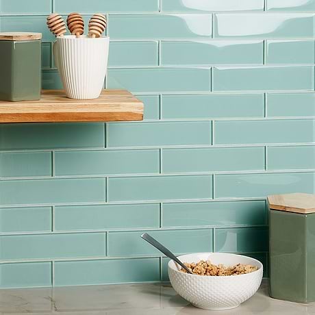 Loft Adriatic Mist Green 2X8 Polished Glass subway Tile