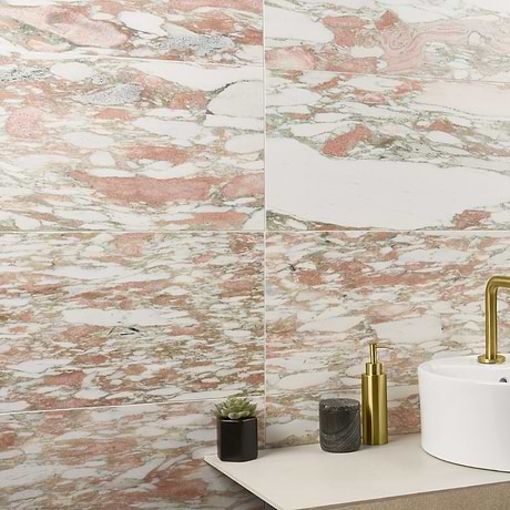 Rosa Norvegia Pink 12x24 Polished Marble Tile