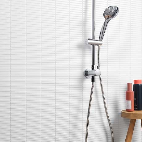 Kai White 1x4" Tri-Stacked Matte Porcelain Mosaic Tile