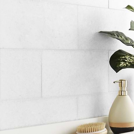 Snow White 6x12 Honed Marble Subway Tile