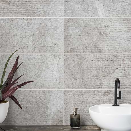 Cream Misto Chiseled Rustic Beige 12x24 Textured Marble Tile