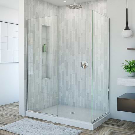 Linea 34x34x72" Reversible Double Separate Screen Enclosure with Clear Glass in Chrome by DreamLine