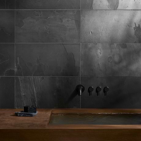 India Black Black 12x24 Natural Cleft Slate Tile