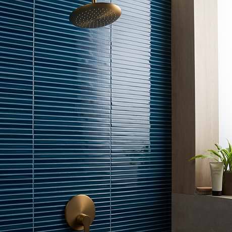 Kanbina Sapphire Blue 5x18 Crackled Glossy Ceramic Mosaic Tile