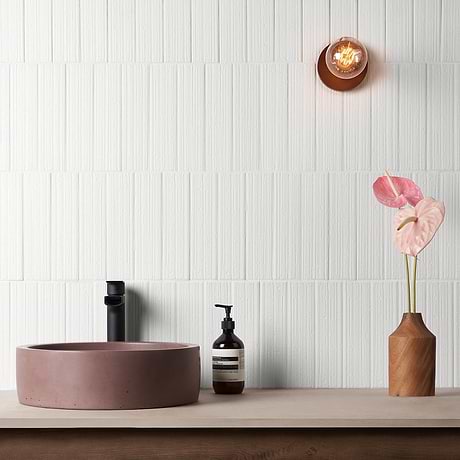 Charlotte Cloud White 3x10 Textured Matte Ceramic Subway Tile