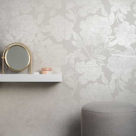 Monet Romance Gray 24x48 Artisan Decor Matte Porcelain Tile